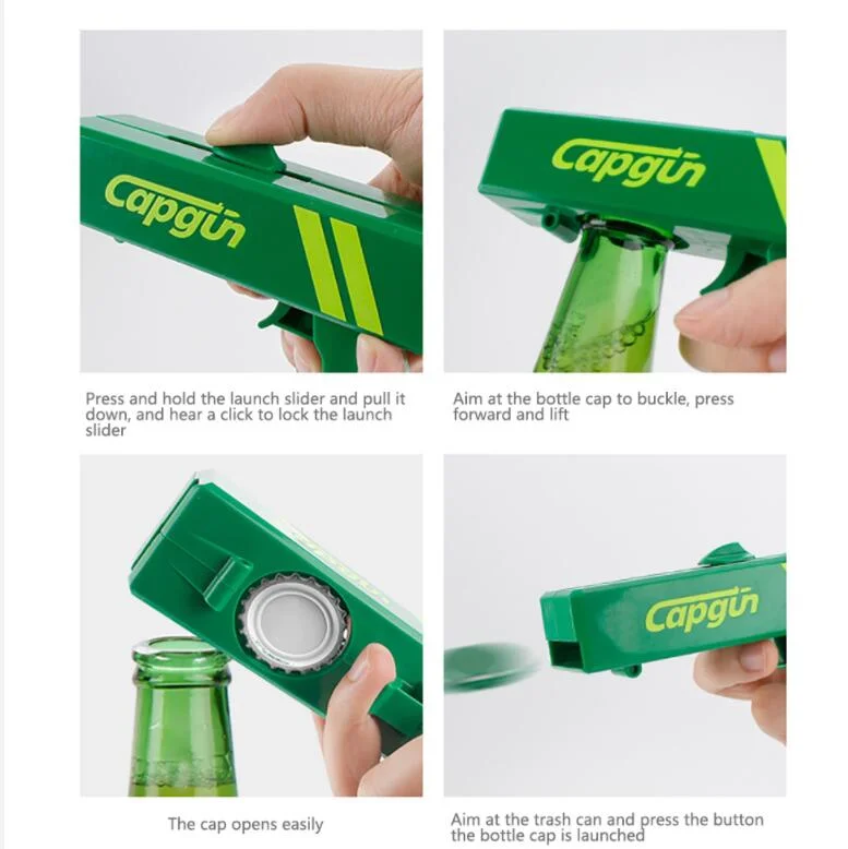Cap Gun Beer Opener Bottle Cap Shooter Party Drinking Game Cap Gun Toy Shotgun Tool Bar Accessories Bottle Cover Shooting Opener