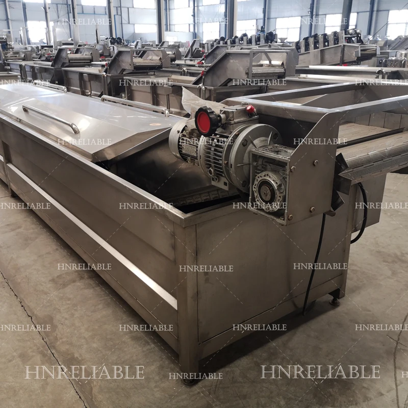 3 to10 meters length automatic water bath tunnel type potato chips french fries vegetable and food blanching machine for sale