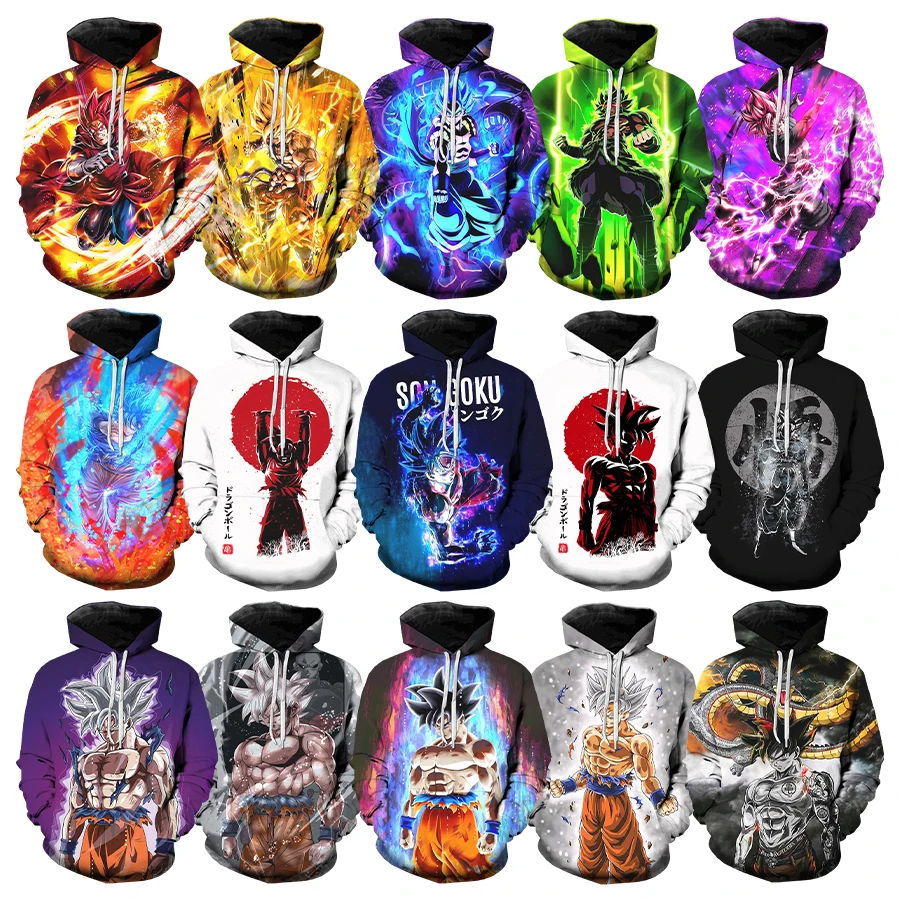 Hot New Design 3D Printed Hoodies for Men Super Saiya 3D Printing Hoodies From Men Harajuku Son goku Fashion Oversize Pullover