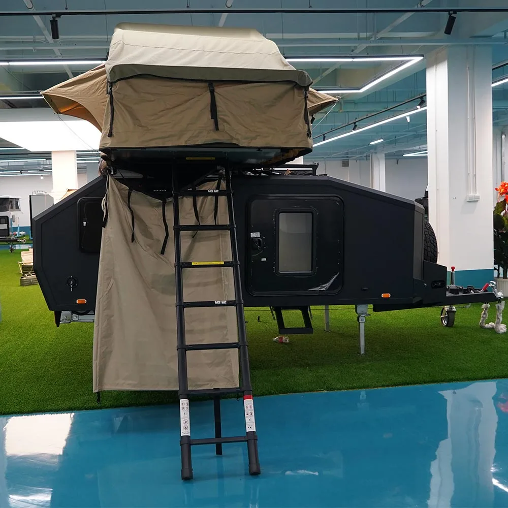 Ecocampor внедорожный мини-квадроцикловый прицеп для автодома караван из стекловолокна с кухней и палаткой продажи