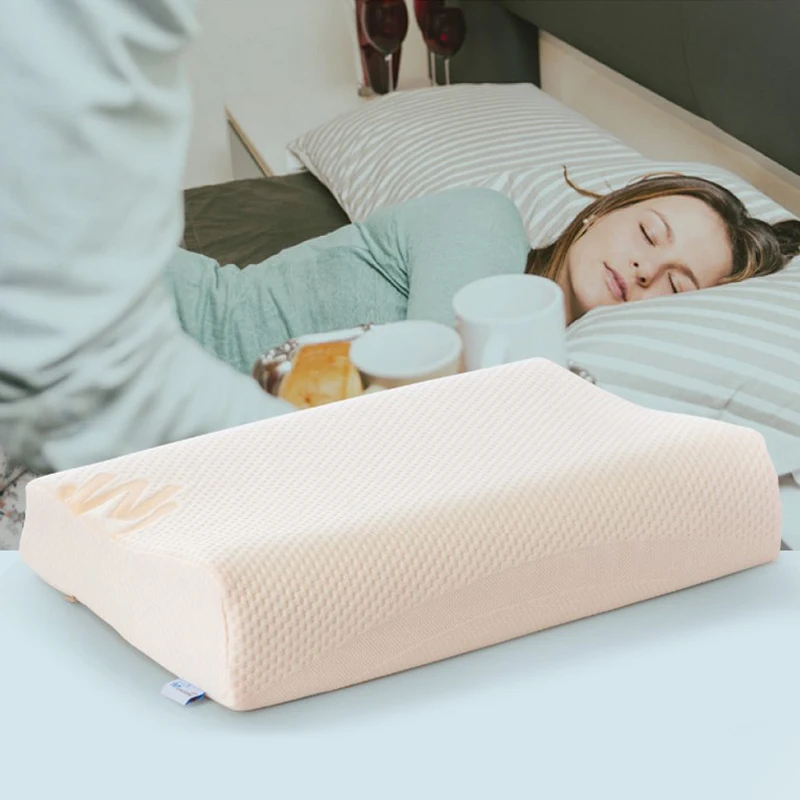 Classic King Size Soft Latex Pillow With Knitted Pillowcase