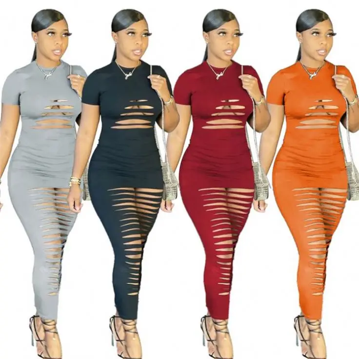 
AOMEI Ripped Solid Color Vestidos de verano Garment Women Sexy Bodycon Dresses Lady Appeal 2021 Dresses AOMEI Ripped Solid Color Vestidos de verano Garment Women Sexy Bodycon Dresses Lady Appeal 2021 Dresses