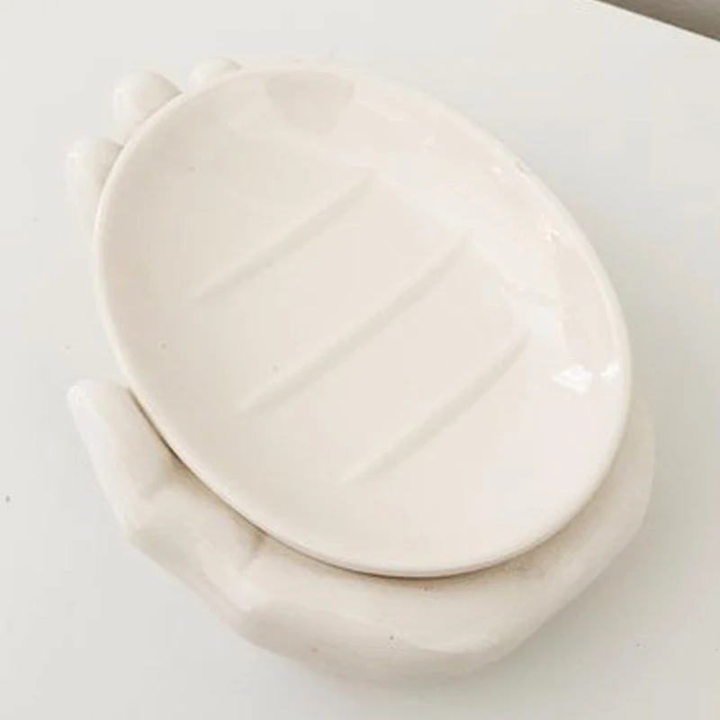 Под заказ фарфоровая мыльница в форме руки керамическая винтажная столешница для душа