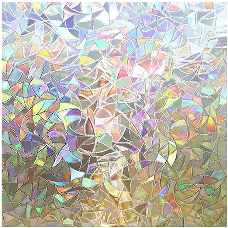 Akadeco Window Sticker Rainbow 3D No Glue Static Clings Decorative Light Effect Prism Privacy Heat Control Glass Film