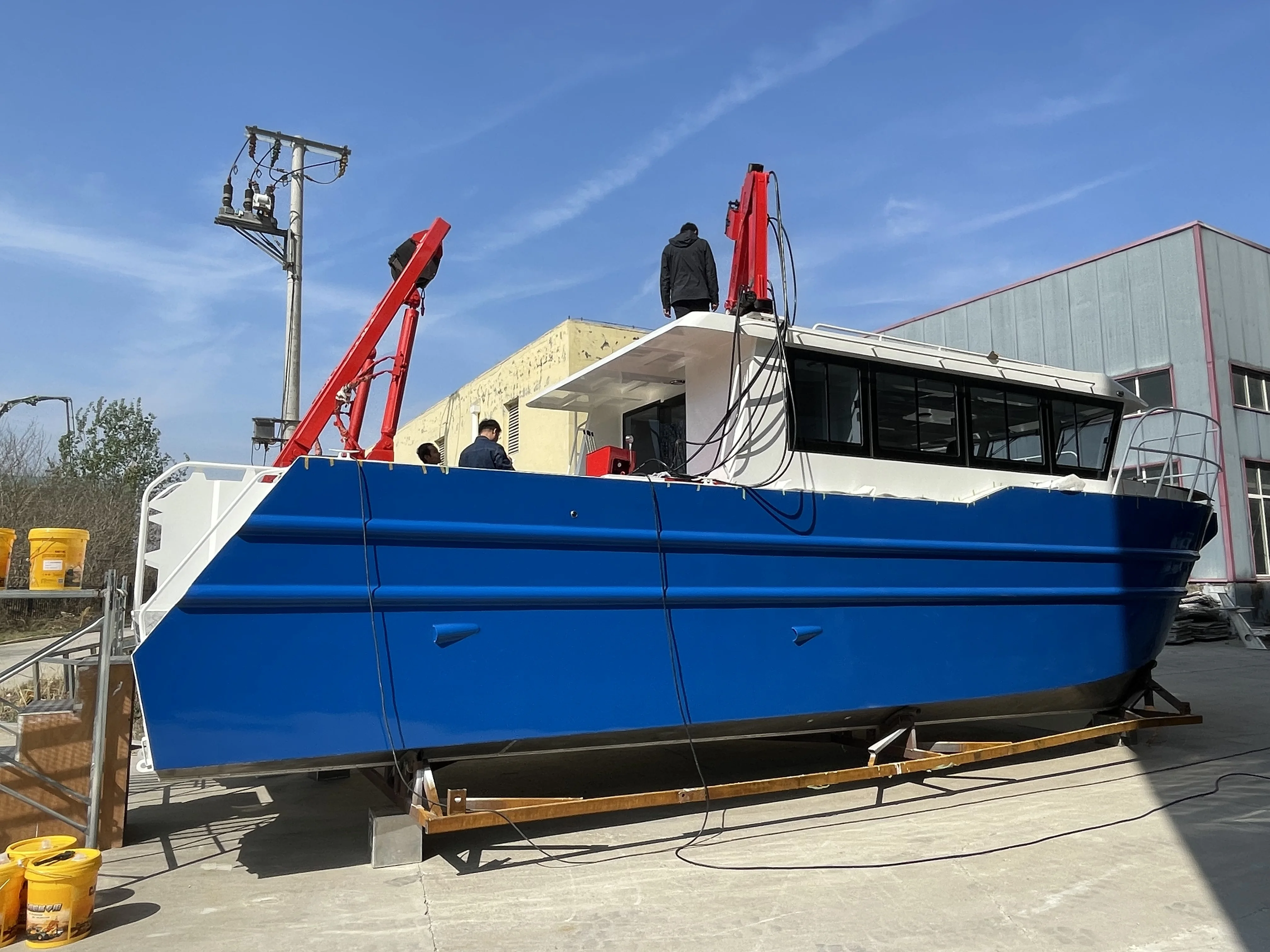 11.6m x 3.9m Deep sea Aluminum survey Boat commercial fishing Boat Catamaran for sale