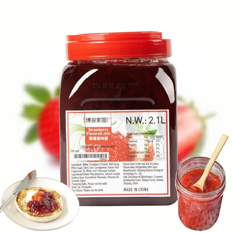 Хорошая цена натуральный фруктовый джем клубничный ароматизированный Джем для молочного чая чай напитки оптовая продажа
