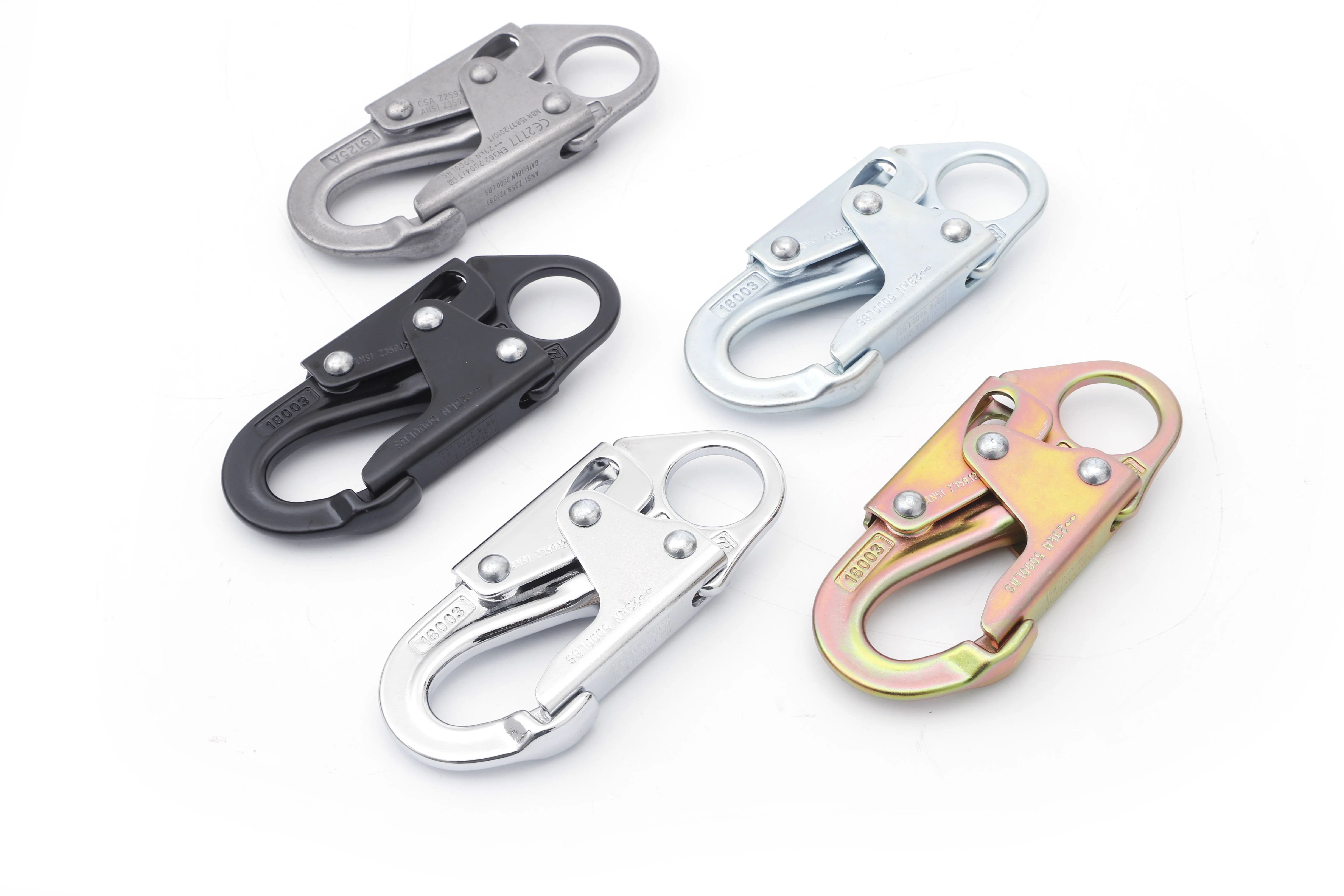 18003 Professional Carabiner Forged Steel Rope Spring Hook High Quality  Large Heavy Duty Snaphooks