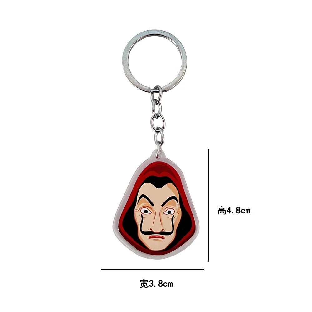 Spain TV Show La Casa De Papel Key chain Money Heist Keychains Salvador Dali Professor Keychain