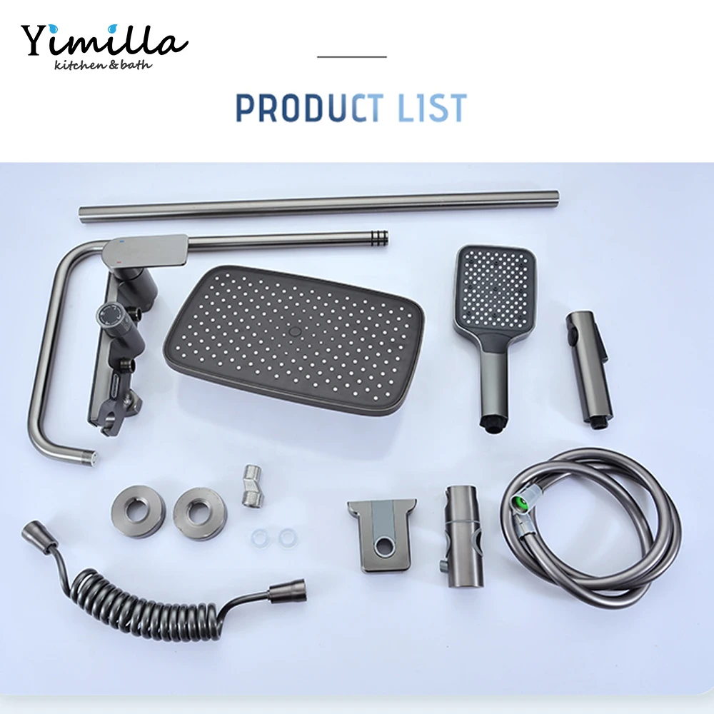 Whole sale cheap price luxury digital piano shower mixer gun grey bathroom shower set for project