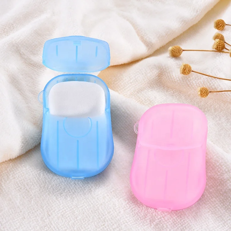 Wholesale 20pcs travel outdoor small container disposable portable bath paper soap