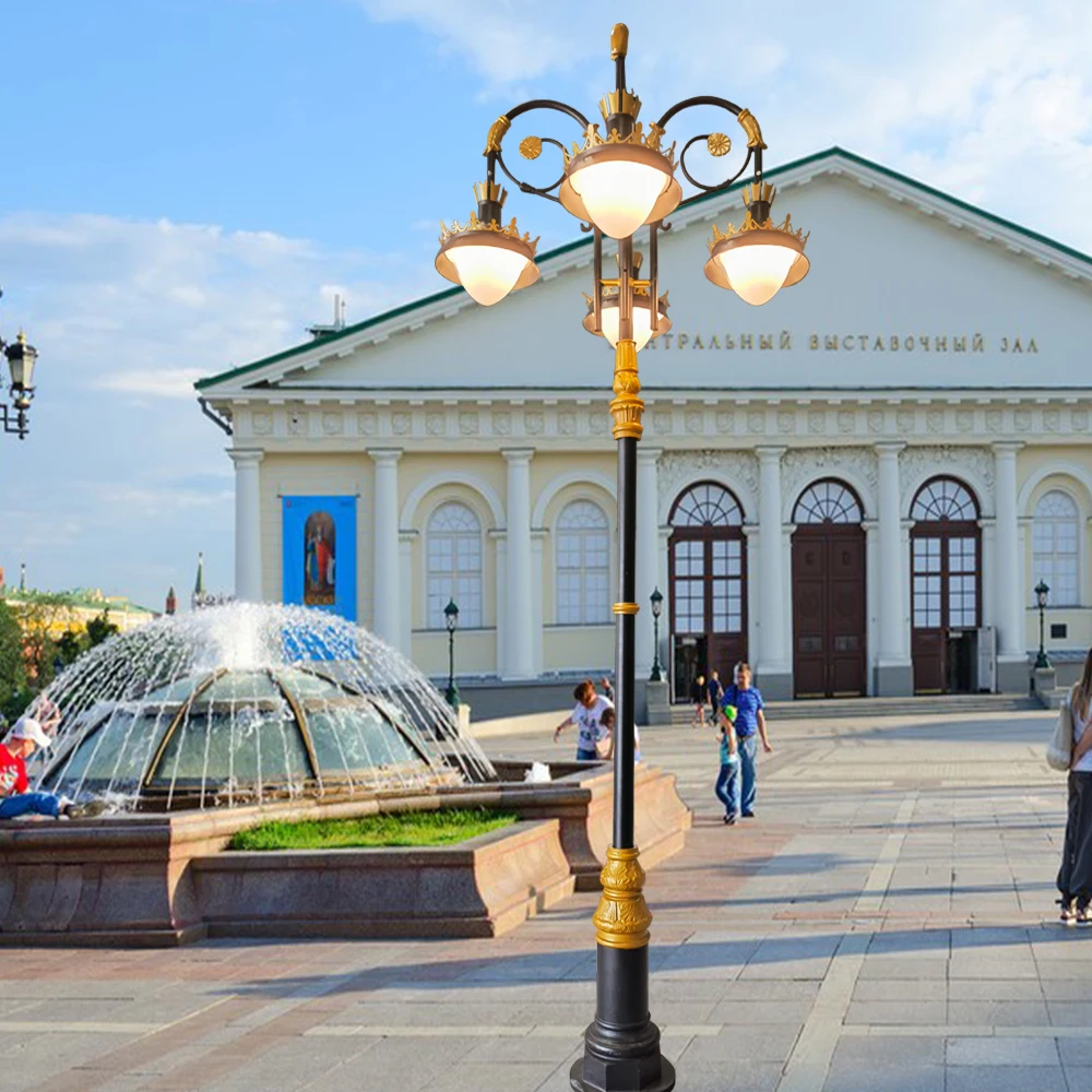 4M 100w Multi-head classic European waterproof street lamp antique die-cast aluminum The Nordic decorative garden lamp