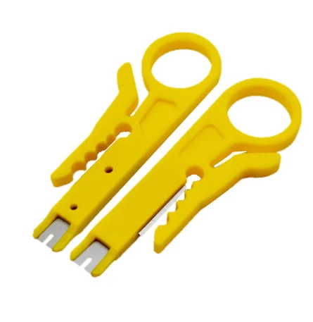 Yellow Color Mini Power Cable Splitter Knife Cutter Cable Stripper For UTP/STP Cable
