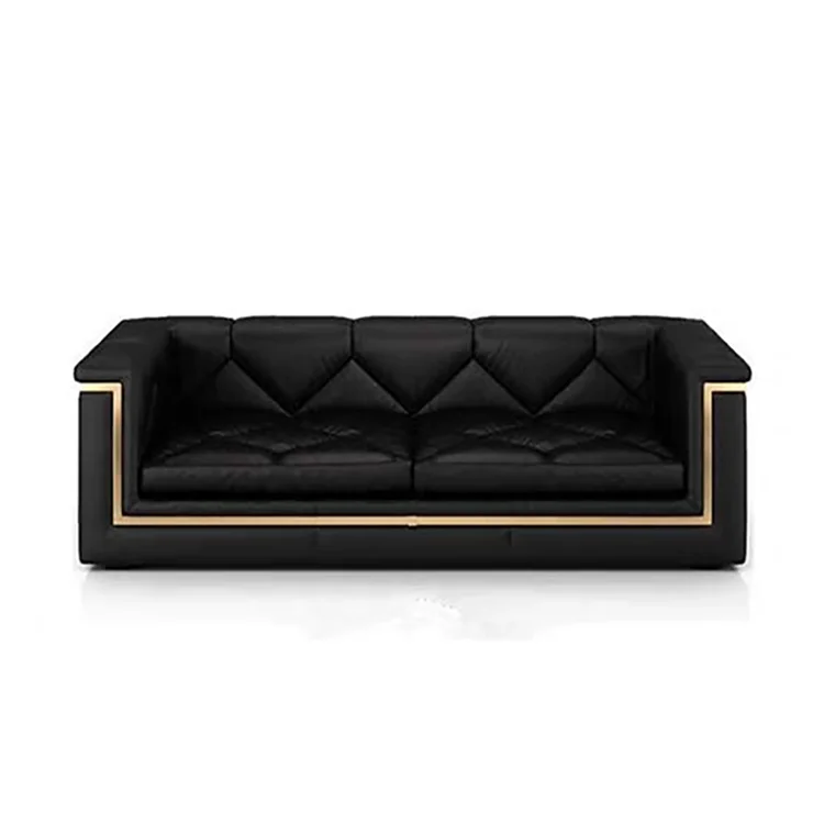 High-end custom luxury upholstered leather sofa for hotel