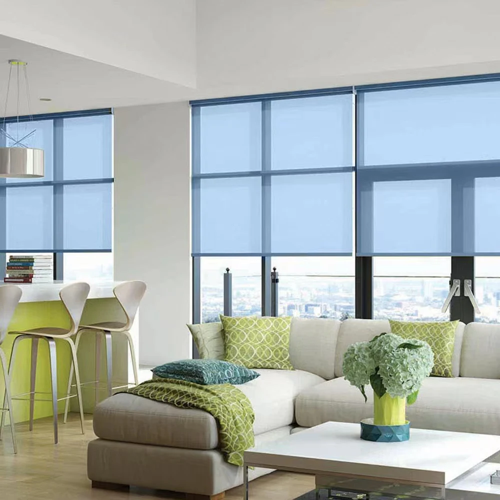 popular Ready to ship popular fantastic modern luxury semi blackout roller shade remote control roller shades