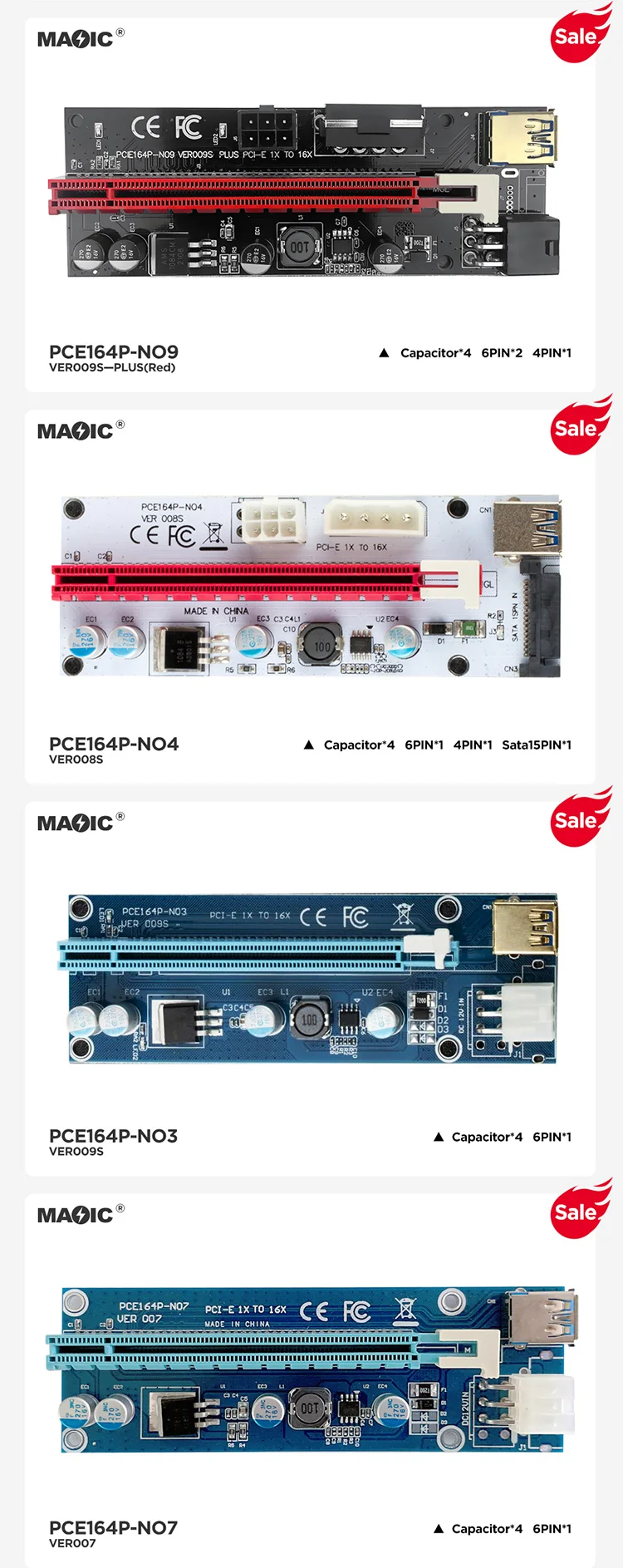 2022 Newest VER018 Pro PCI-E Riser Card 60CM USB 3.0 Cable V018 PCI Express 1X To 16X Extender PCIe card For GPU Graphics Card