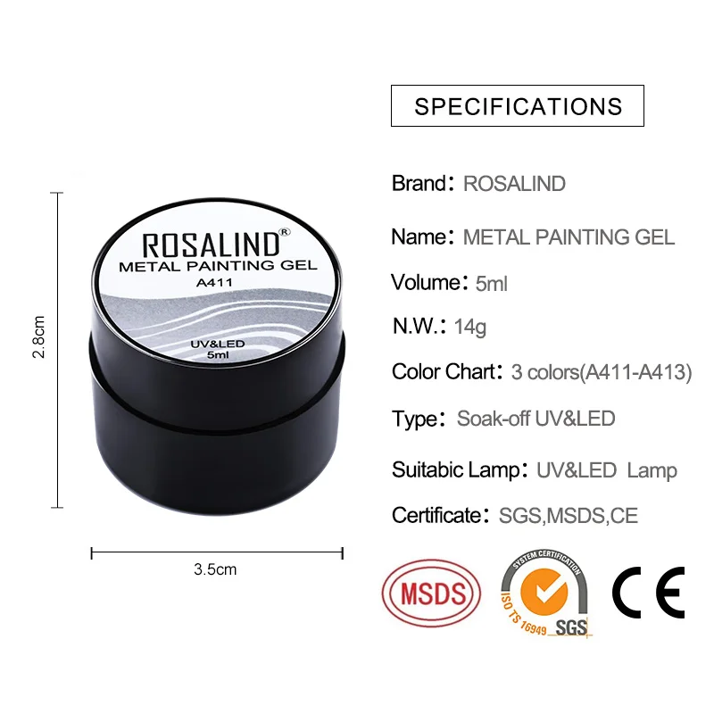 ROSALIND very good prices oem metallic uv organic non toxic resin nail gels mirror effect luxury gold colors painting gel polish