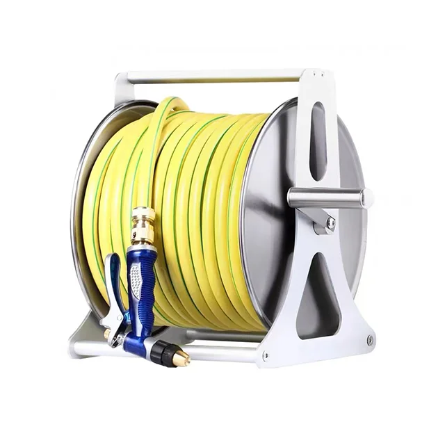 Professional 30m 40m Portable Wall Mounted Garden Hose Pipe Reel Hose Reel In Metal