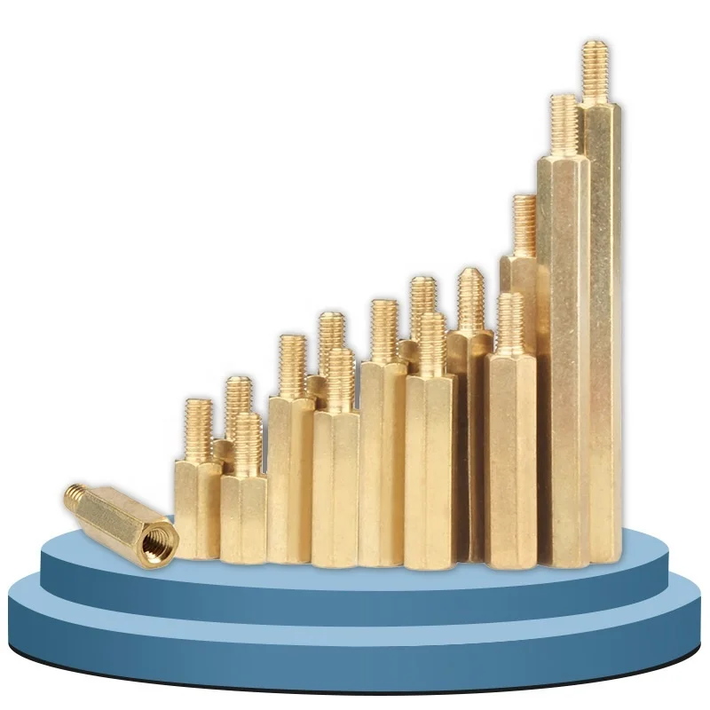 Hexagonal isolation copper cylinder security chassis stud M2.5 hexagonal single-end internal and external teeth hollow stud