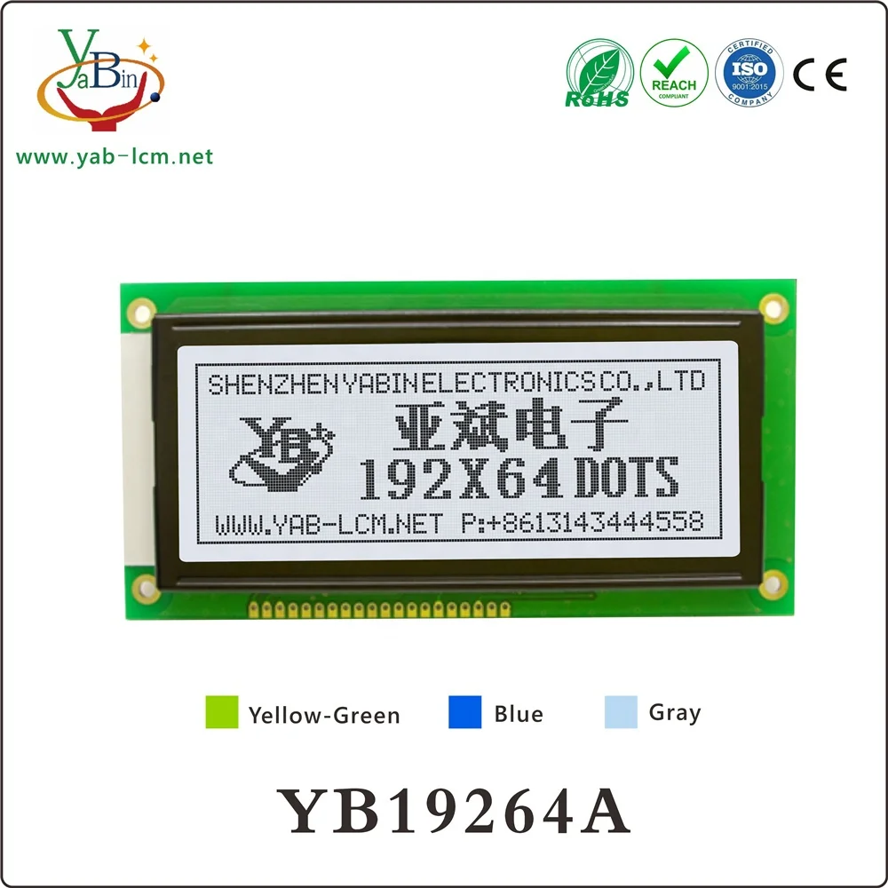 20PIN 19264 192X64 Lcd Display with 3.3V/5V Ks0107/S6B0107/Sbn6400 driver IC