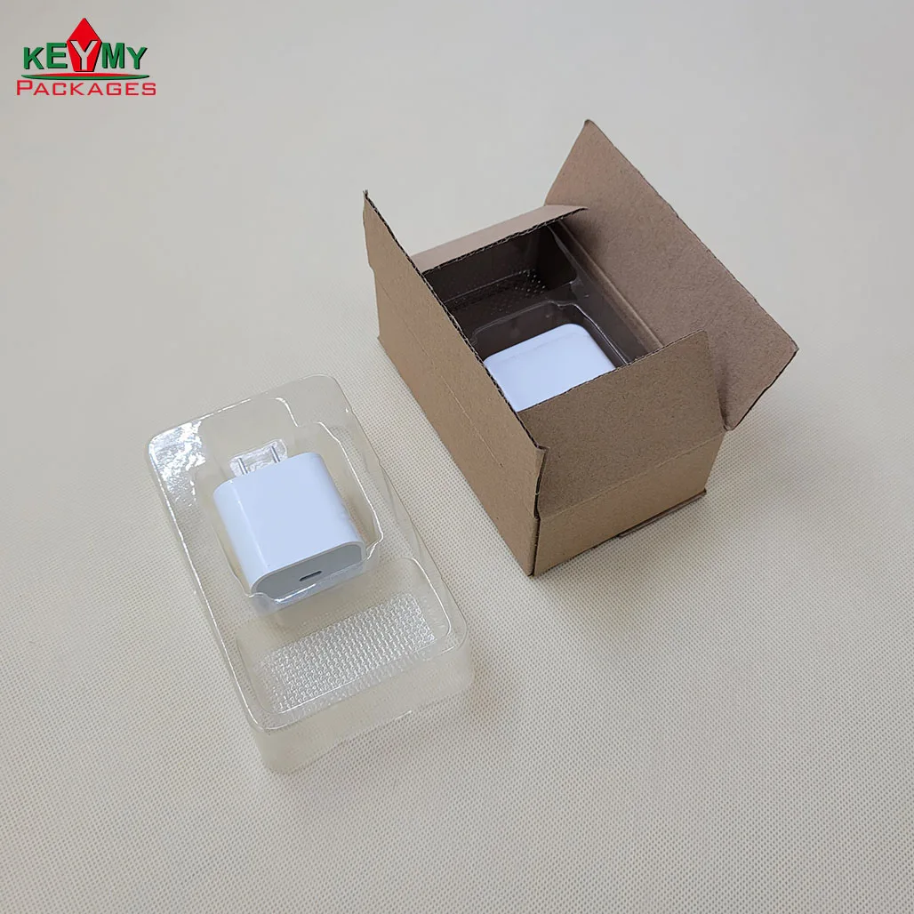 cheap blister tray with box for phone charger package