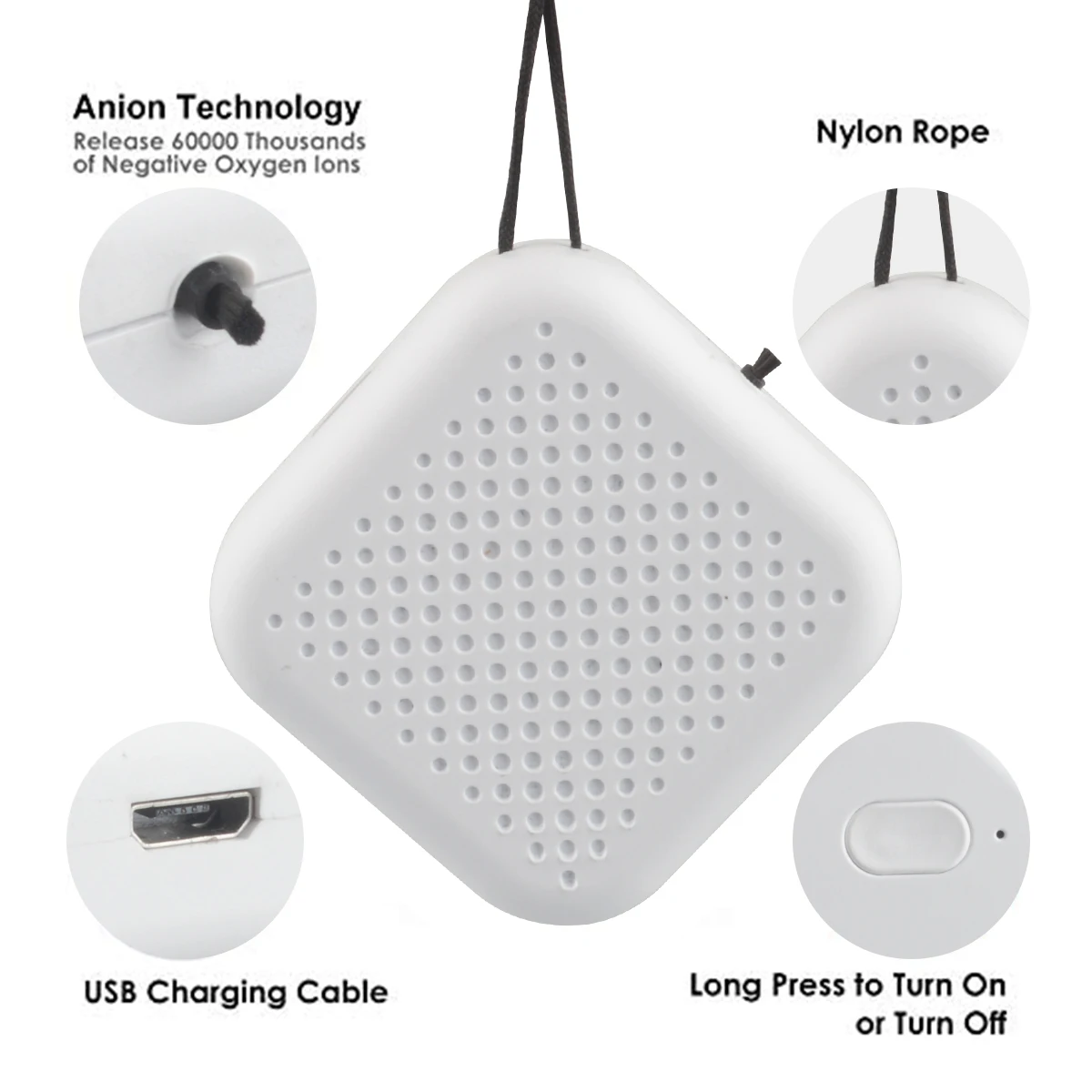 Negative ion Wearable Personal Portable Air Purifier Necklace for Home Bedroom Pet Room ozone generator Car Air Cleaner