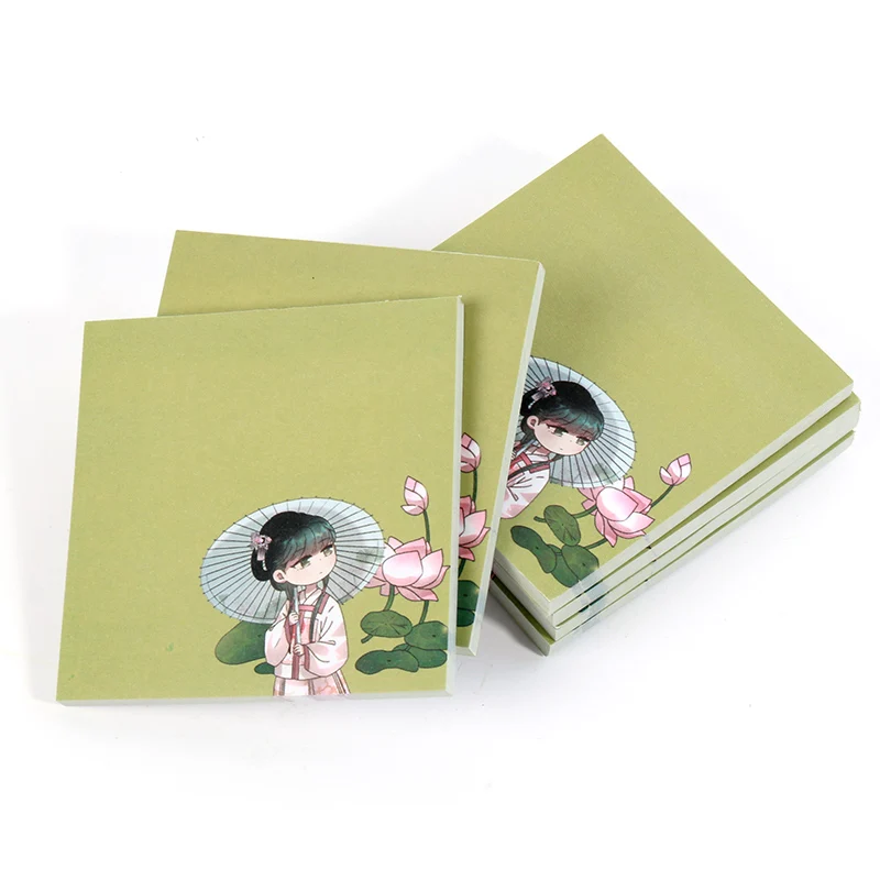 Vograce Custom Die Cut Cute Kawaii Memo Pad Book Artistic Paper Sticky Notes Memo Pad