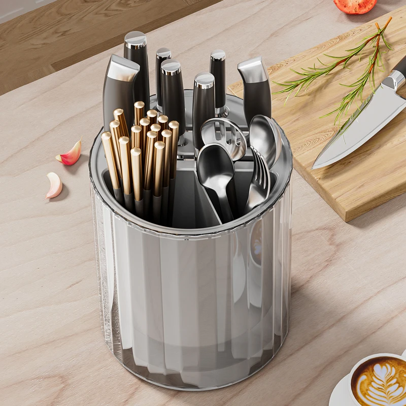 Transparent GreyKnife Block Without Knives Universal Detachable Knife Holder for Easy Cleaning Space Saver Knife Storage Holder