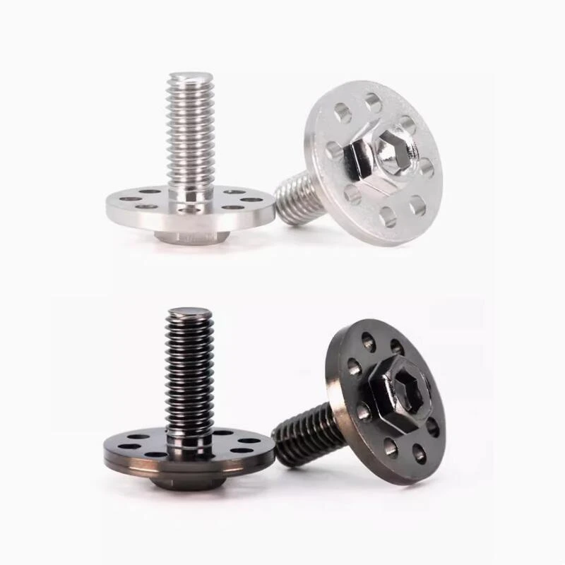 M6 304 Stainless steel Hex slot flange screws with titanium plated for motorcycle bike DIY License plate fixing screws