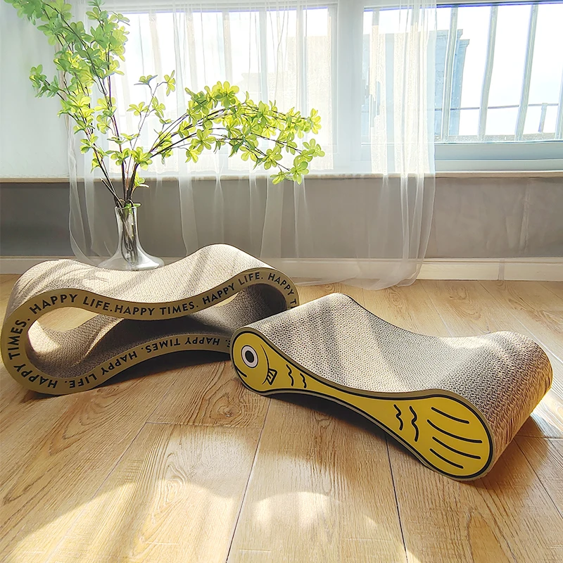 2 in 1 Interactive Cat Scratcher Board Thickened Pet Toy Product Corrugated indoor Cat House Cardboard Cat Scratcher Bed Sofa