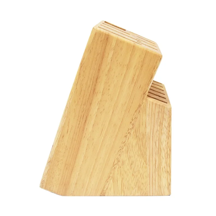 14 Slot Rubber Wood Knife Holder for Holding Knives