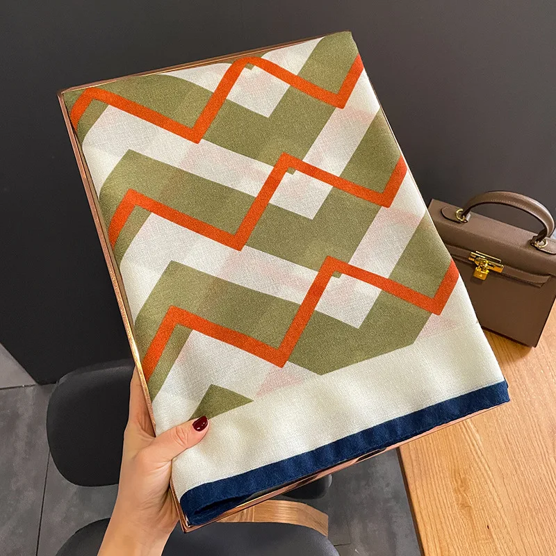 new hijab design 2023 Spring  Ladies Flower Pattern Cotton Line Scarves  ladies hijab