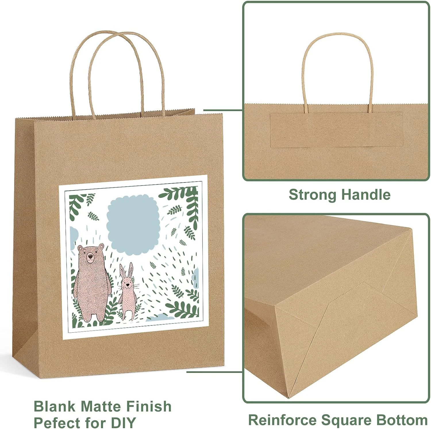 Custom Logo Eco Friendly Lunch Box Shopping Wedding Biodegradable Kraft Tote Paper Bags Ready To Ship
