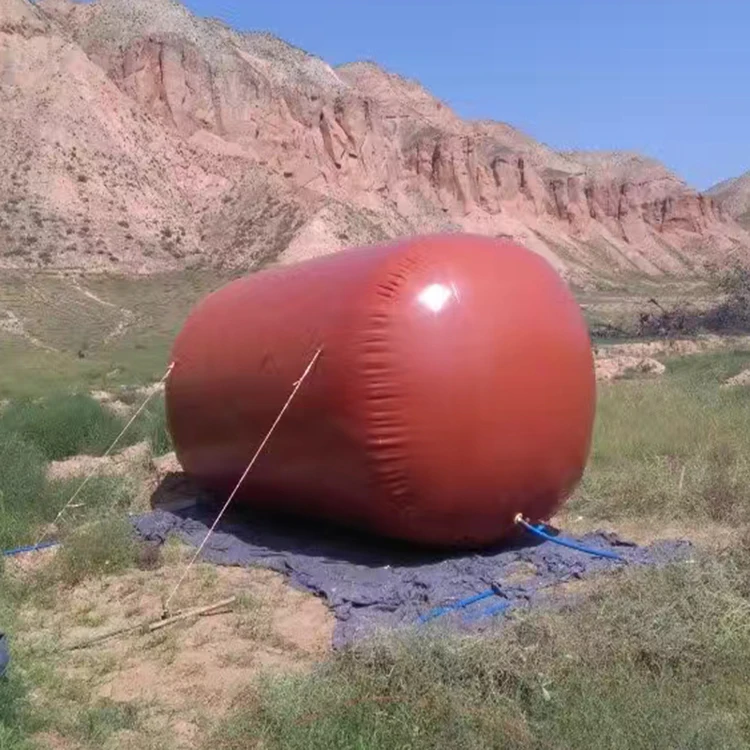 Chinese manufacturer PVC flexible red mud home use storage balloon biogas bag
