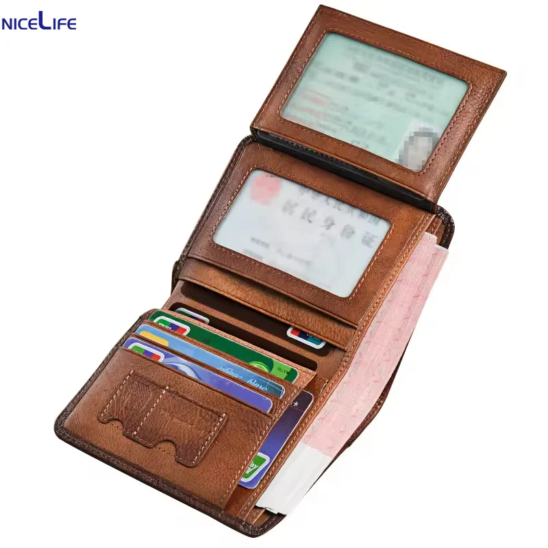 Cuzdan Money Bag Purses Wallate Wallet Men Original Top Branded Pure Cow Genuine Lather Wollet Men Clutch Wallet For Men