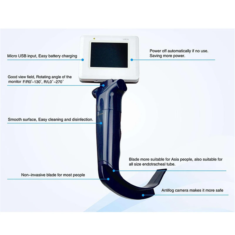 Intubation Equipment Electronic fiber Flexible Veterinary Video Larygoscopes