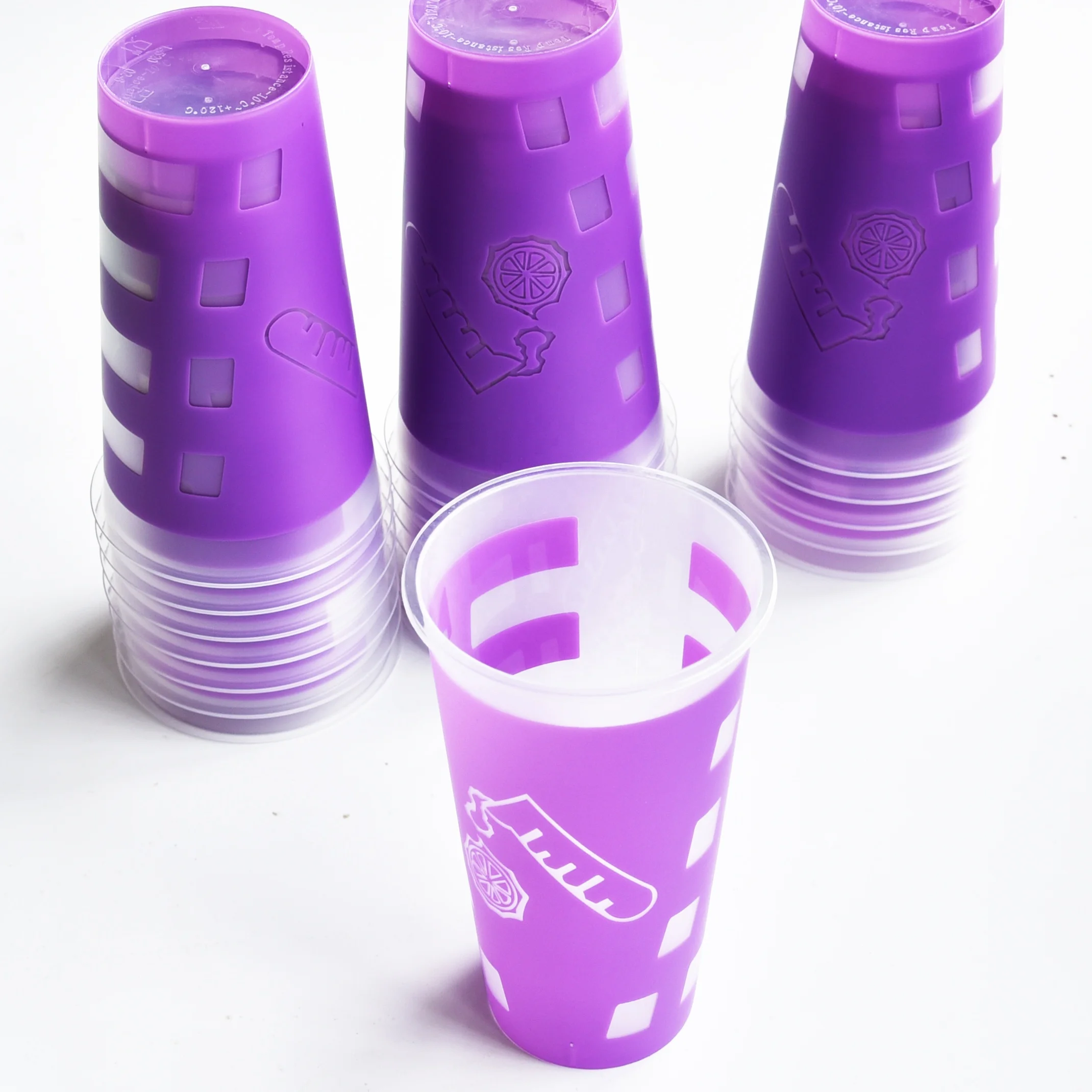 in mould label film 24oz 700ml Injection IML Milk Tea Cups with lids logo custom PP Plastic printed disposable Boba Bubble Cups