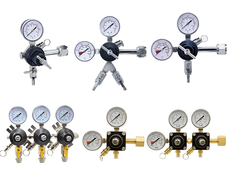 Co2 Dual Gauge  Beer Regulator For Homebrew With Pressure Relief Safety Valve 0-3000psi W21.8/CGA 320 Co2 Gauge Tools