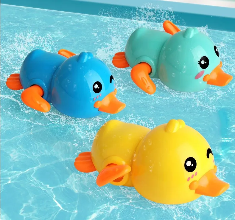 New baby bathing swim baby duck spring chain animal bathroom water toys bath toy for children