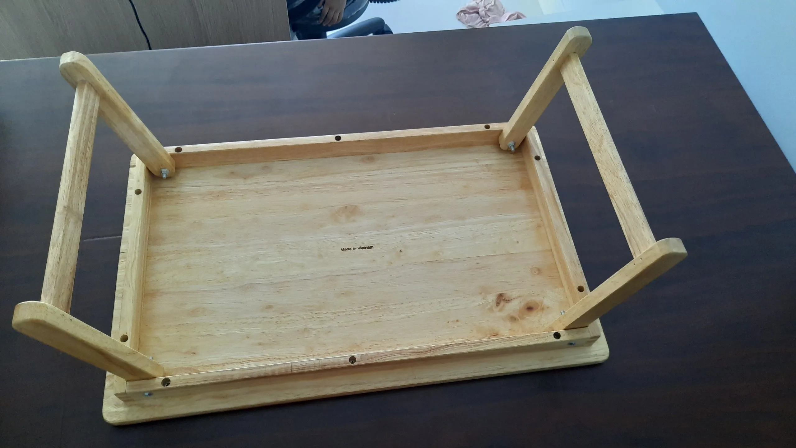 Folding Picnic Wood Outdoor Table Vietnam Rubber Wood Table wooden laptop table