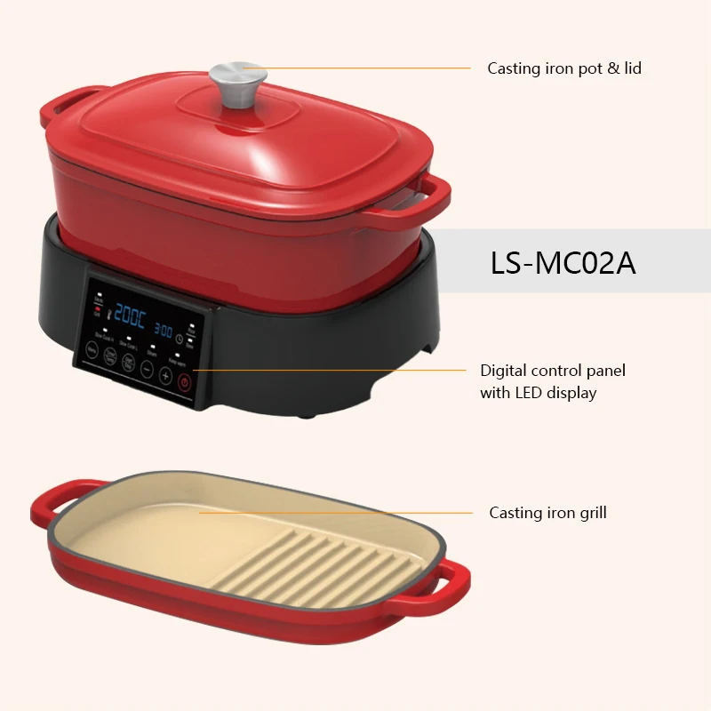 New 5.5L  Multifunction Air Fryer/multi Cooker With Digital Display Touch Control indoor air grill Air Fryer Grill