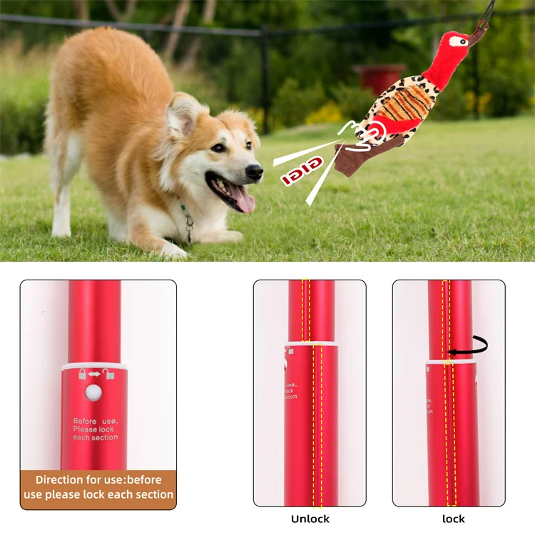 Interactive toys juguetes para perros extendable teaser wand set puppies pet large breed durable telescopic flirt pole for dogs