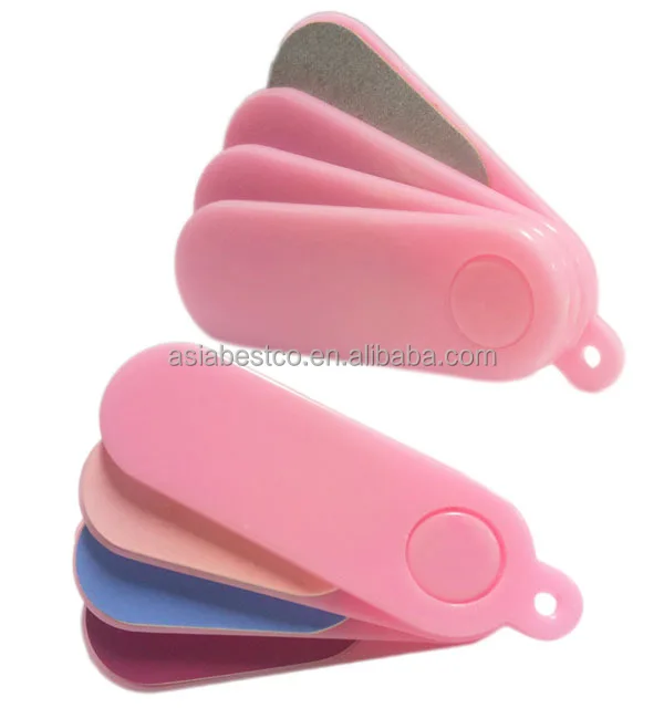 4 In 1 Fan Shape Mini Nail Files Fast Polishing Private Label Nail Tool