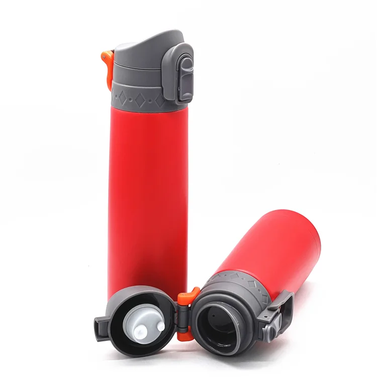 OEM ODM Flip lid stainless steel water bottle leakproof sport nice vacuum flask thermos