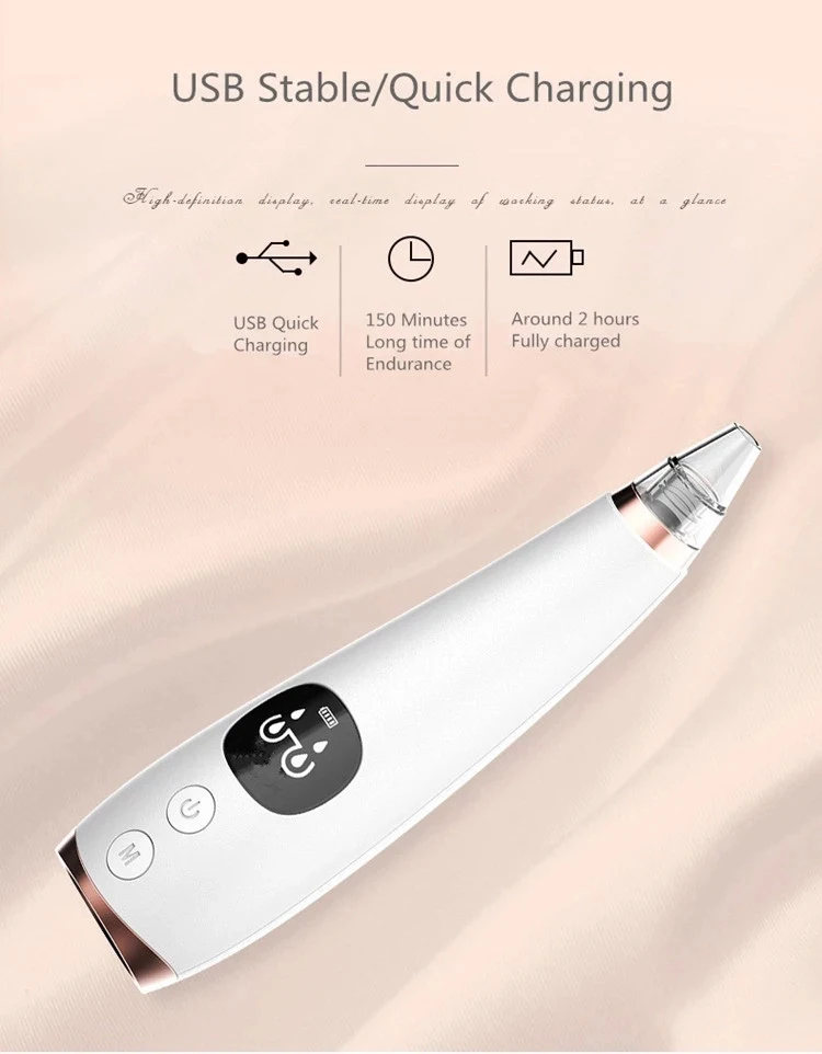 
Wholesaler Facial Suction Whitehead Electric Pore Vacuum Blackhead Remover 