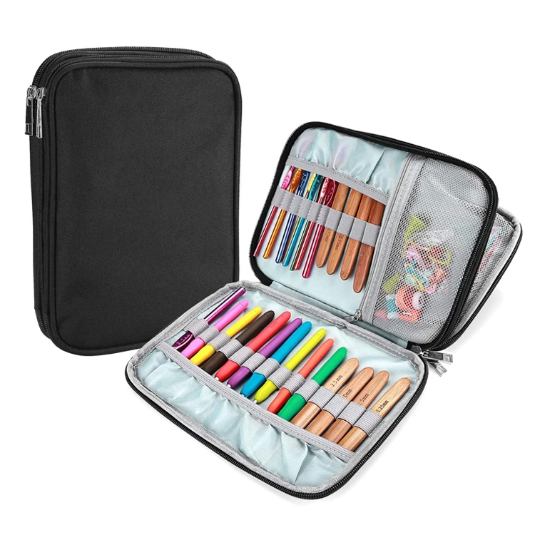 Custom Double Layer Polyester Travel Storage Crochet Organizer Bag