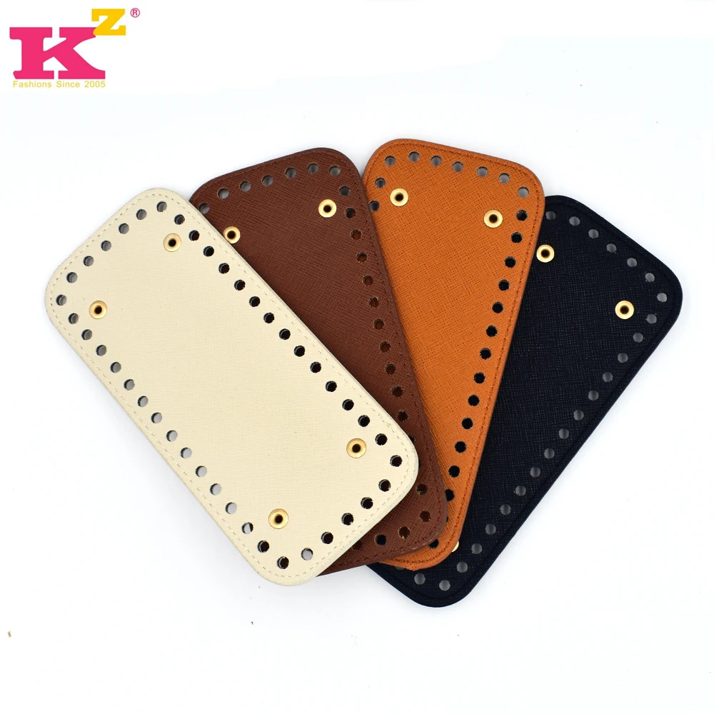 Wholesale Customized 18*8cm Crossgrain PU Luggage Fittings Diy Hand-wrapped Bottom Braided Bag Material Bottom Handbag Leather