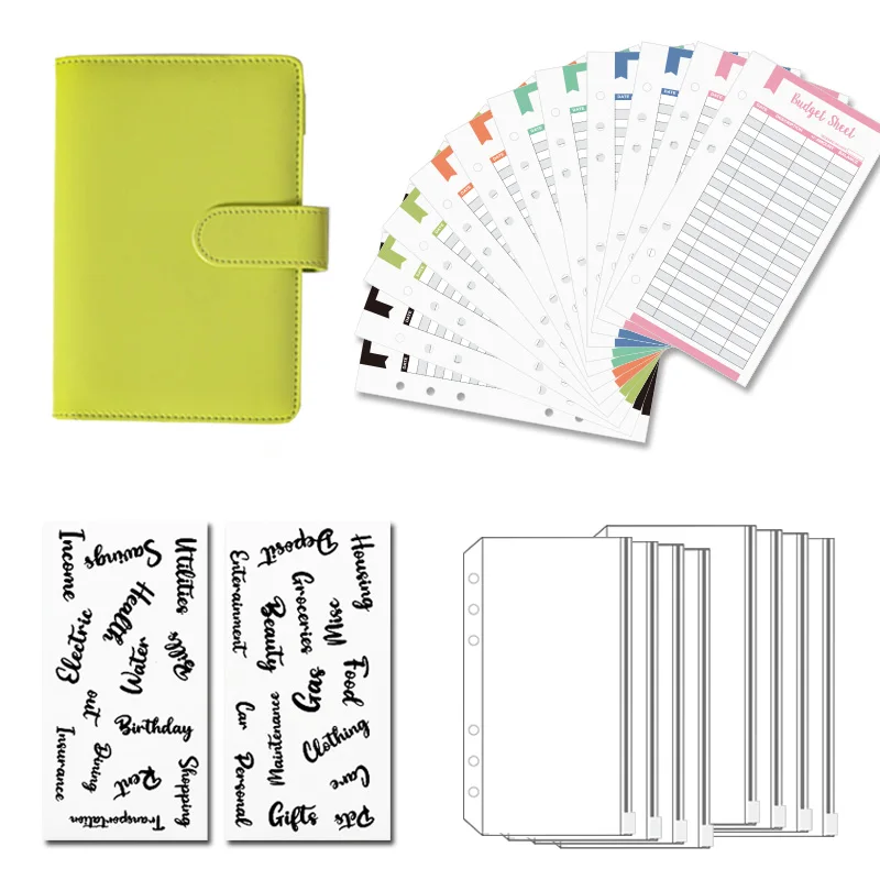 A6 Budget Binder Set Clear PVC Cash Envelope Budget System Binder Planners With Expense Budget Sheets And Label Sticker
