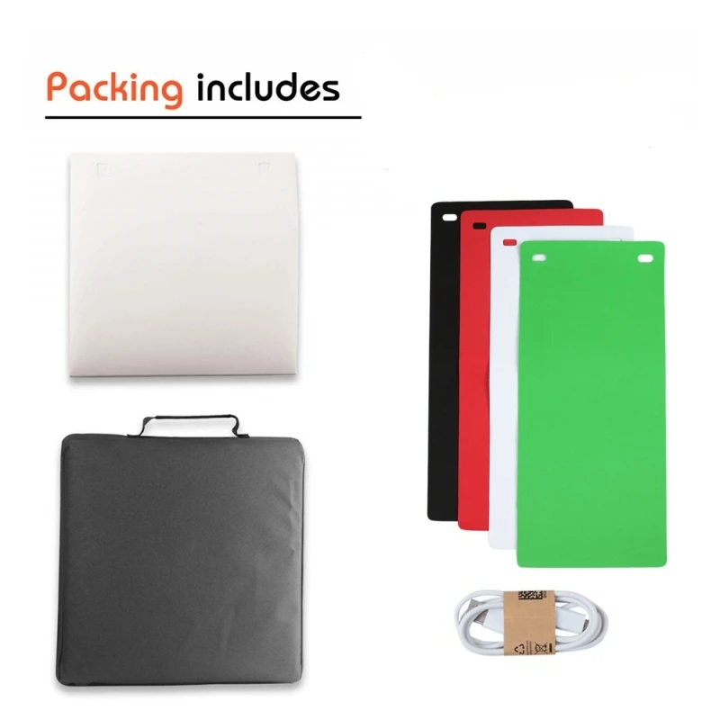 30*30 cm Professional Foldable Mini Photograph USB LED Light Soft Box Photo Studio Softbox  1 Panel LED Light 4 Color Folding