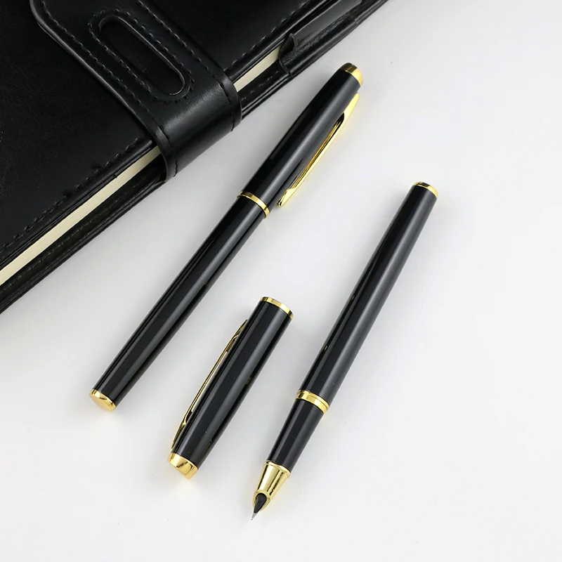 Best Value Prolific Writing striking lines irresistibly modern style Original Slim Small Nib Autograph Fountain Pen Golden