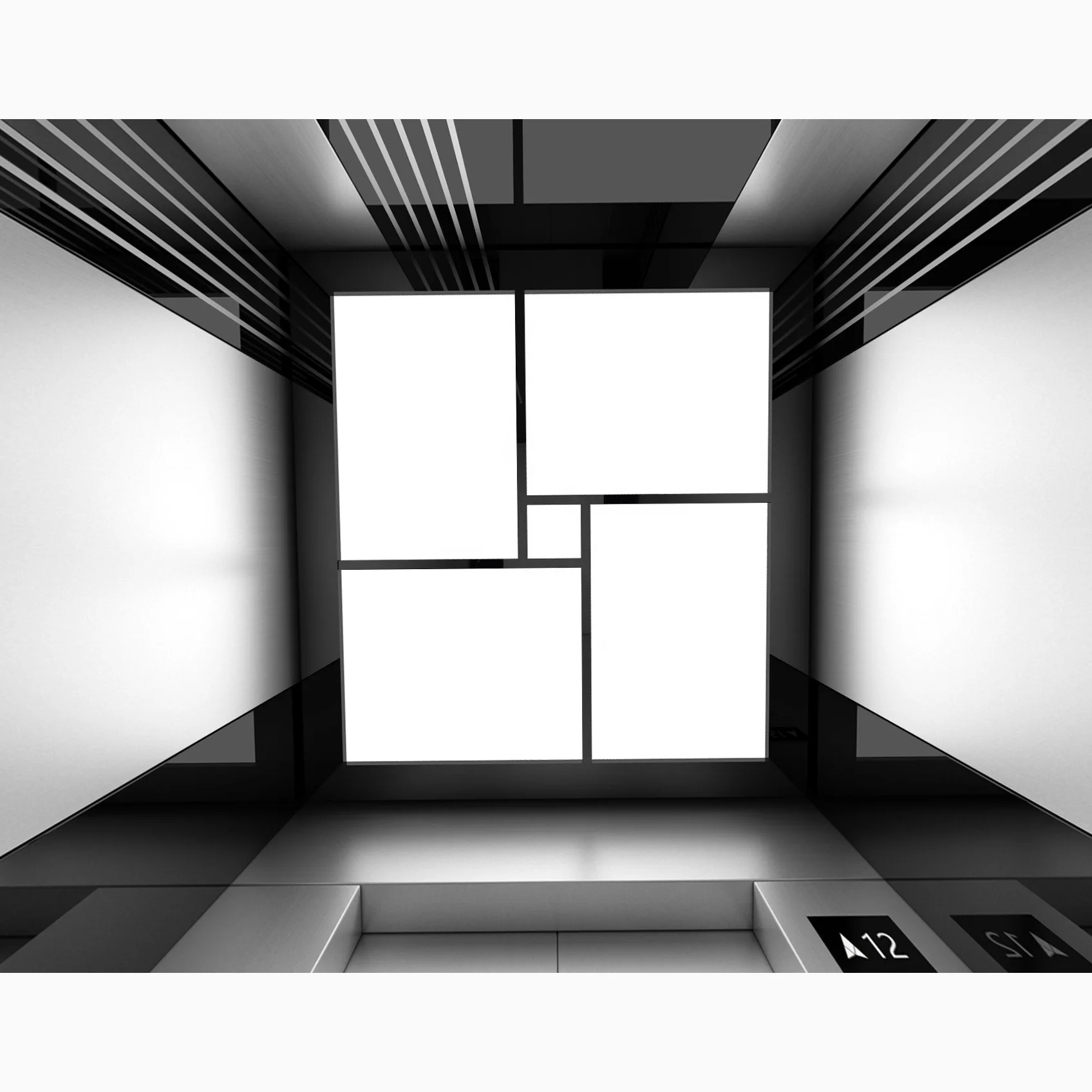 Bronze Color Stainless Steel Passenger Lift Elevator 6 Person 3 Floor 4 Foor 450kg Electric Elevator Home Lift